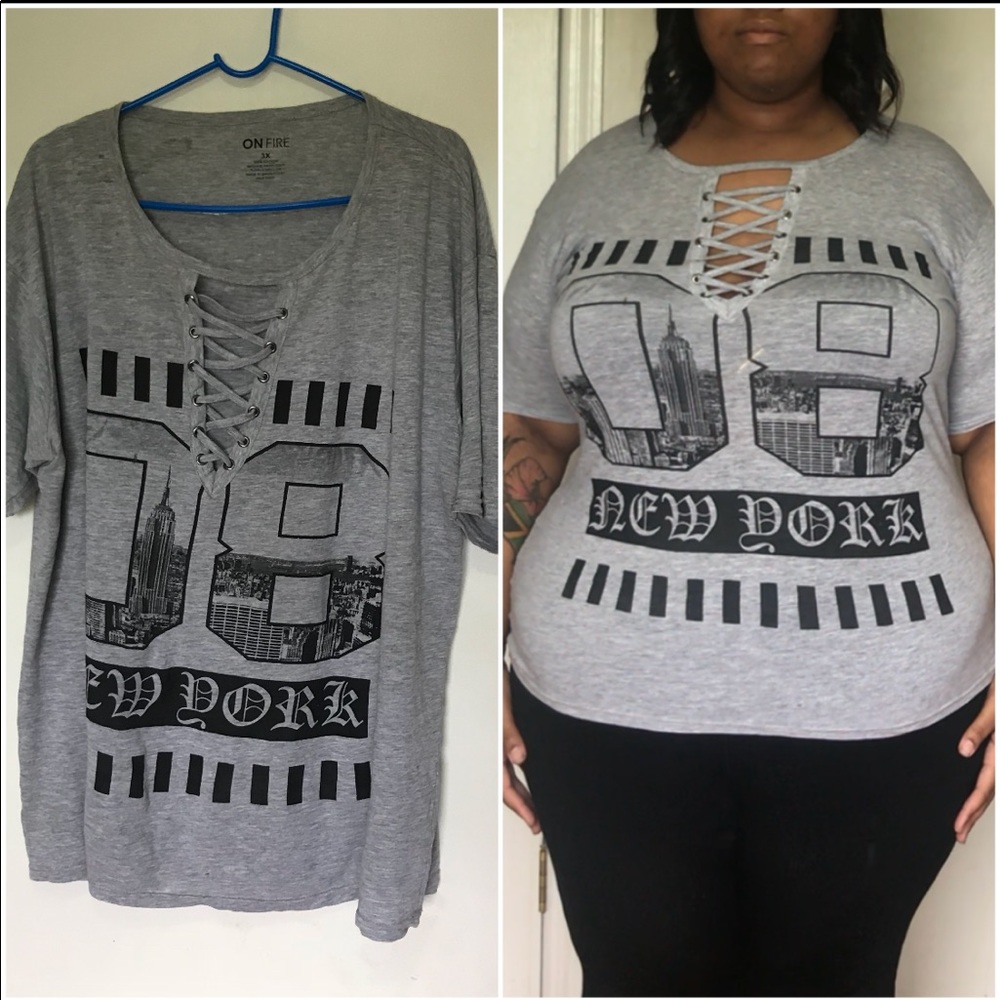 3x lace up tshirt
